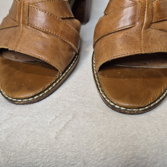 Free People X Jeffrey Campbell Asher Distressed Leather Stack Heel Sandal SIZE 8 - Picture 7 of 11